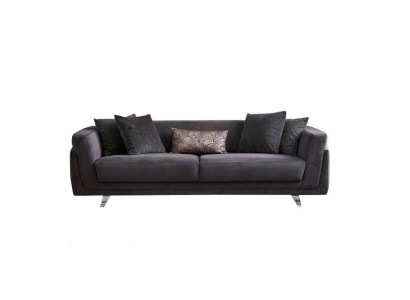 Three Seater Couch Sofa 3 Seater Gray Fabric Fabric Sofa Upholstered Sofa Design